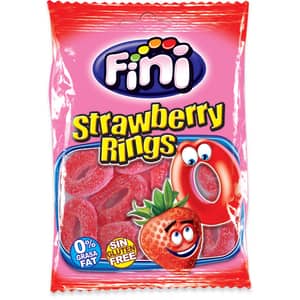 Jeleuri FINI Strawberry Rings, 100g, 12 bucati