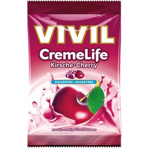 Drajeuri VIVIL Creme Life cirese fara zahar, 110g, 4 bucati