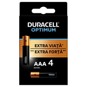 Baterii DURACELL LR3 optimum AAA, 4 bucati