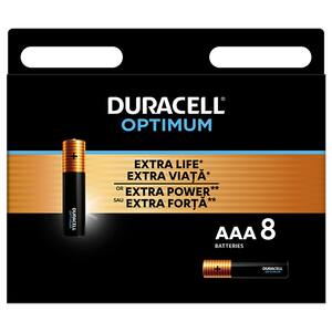Baterii DURACELL LR3 optimum AAA, 8 bucati