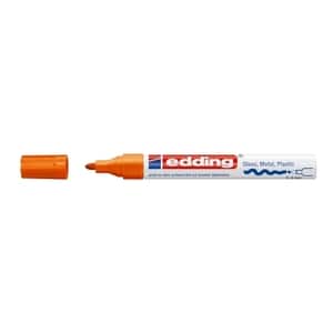 Marker permanent EDDING 750, 2-4 mm, corp metalic, portocaliu