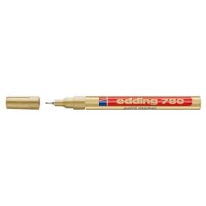Marker permanent cu vopsea EDDING 780, corp aluminiu, 0.8 mm, auriu