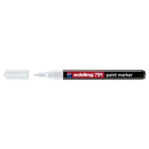 Marker permanent cu vopsea EDDING 791, 1-2 mm, alb