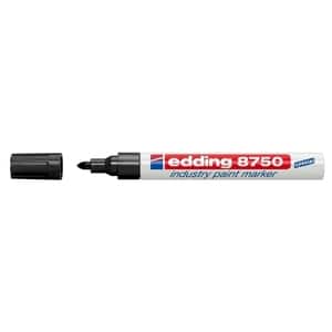 Marker permanent cu vopsea EDDING 8750, corp aluminiu, 2-4 mm, negru