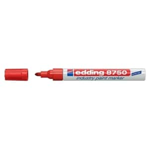 Marker permanent cu vopsea EDDING 8750, corp aluminiu, 2-4 mm, rosu