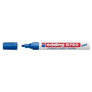 Marker permanent cu vopsea EDDING 8750, corp aluminiu, 2-4 mm, albastru