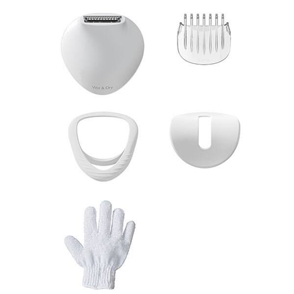 Epilator PHILIPS Series 8000 BRE715/00, 32 pensete, 2 viteze, 6 acesorii, Wet&Dry, acumulator, alb