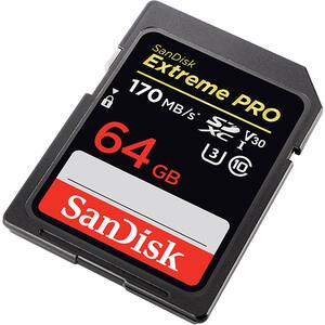Card de memorie SANDISK Extreme Pro, SDXC, 64 GB, 170MB/S, UHS-I/U3/V30, clasa 10