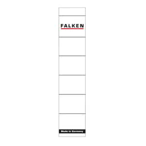 Etichete autoadezive pentru biblioraft FALKEN, 36 x 190 mm, hartie, 10 bucati, alb