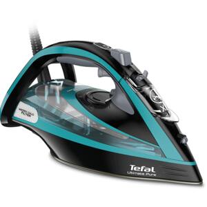 Fier de calcat TEFAL Ultimate Pure FV9844E0, 3200W, 250g/min, 350ml, talpa Durilium, negru-turcoaz