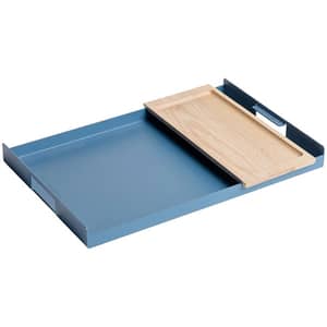 Tava SPIN Flint L, 44.6 x 30 cm, metal-lemn, albastru nocturn