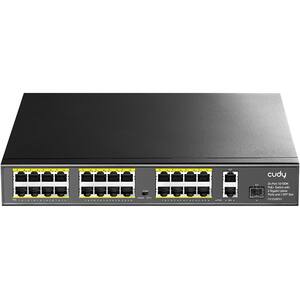 Switch CUDY FS1026PS1, 24 porturi Fast Ethernet, 2 porturi Gigabit, 1 SFP, negru
