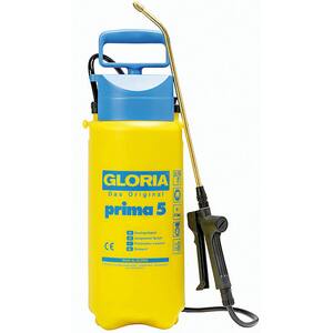 Pompa de stropit GLORIA Prima 5, 5L, 3 bar, lance din alama, garnituri NBR, galben