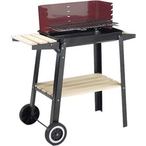 Gratar carbune GRILL CHEF 0566 Wagon, 47 x 24 cm, 1 suprafata, 2 role, rosu