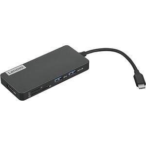 Hub  USB Type-C 7 in 1 LENOVO GX90T77924, USB-A, HDMI, Card Reader, gri metalic