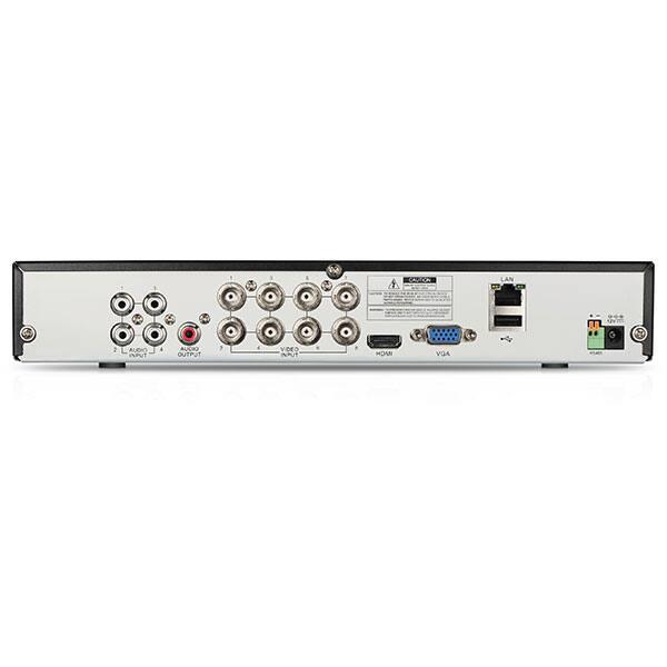 Kit supraveghere video HOMEGUARD HGDVK84404P, 4 camere Full HD 1080p, DVR, 8 canale, senzor PIR, alb-negru