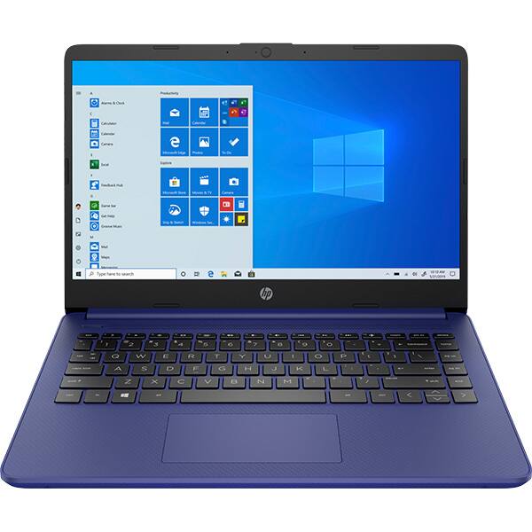 Laptop HP 14s-fq1014nq, AMD Ryzen 5 5500U pana la 4.0GHz, 14" Full HD, 8GB, SSD 256GB, AMD Radeon Graphics, Windows 10 Home, albastru
