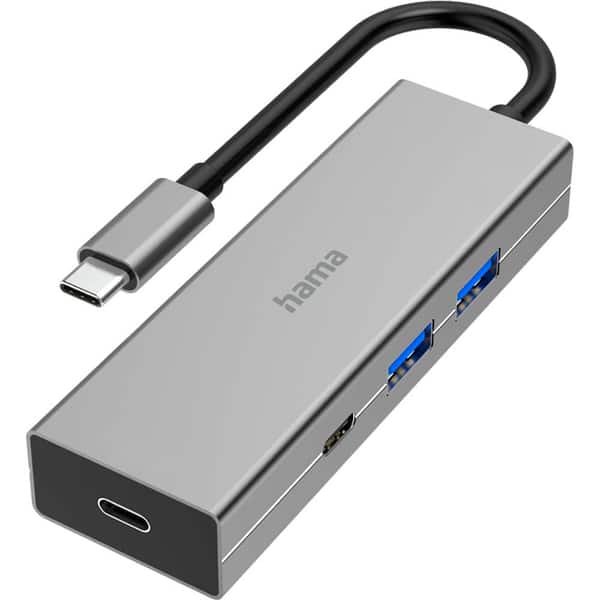 Hub USB HAMA 200136, USB-C, USB-A, gri