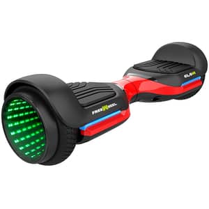 Hoverboard FREEWHEEL Glow, 6.5 inch, viteza 12km/h, motor 2 x 250W, negru-rosu