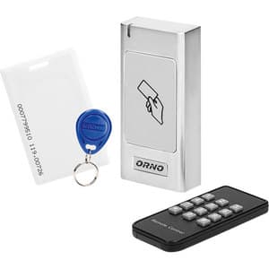 Cititor carduri ORNO OR-ZS-821, Telecomanda + 2 Carduri de proximitate, argintiu