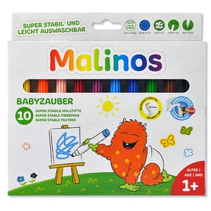 Set carioci pentru bebelusi MALINOS, 12 luni+, 10 culori 