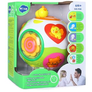 Jucarie interactiva HOLA Minge cu lumini si sunete - Prinde-ma daca poti 938, 6 luni+, multicolor