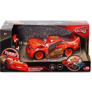 Masinuta cu telecomanda CARS Fulger McQueen - Crazy Crash 203084018, 4 ani+, rosu-negru