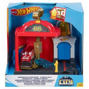 Set HOT WHEELS Statie de pompieri MTFRH28_FRH29, 4-8 ani, multicolor