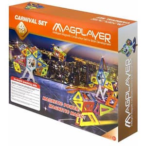 Joc constructie magnetic MAGPLAYER MPB-46, 3 ani+, 46 piese