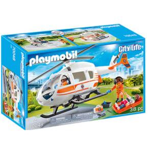 Set figurine PLAYMOBIL City Life - Elicopter de salvare PM70048, 4 ani+, multicolor