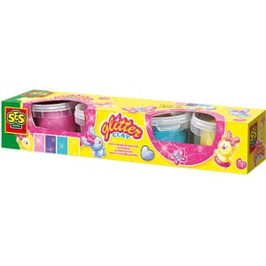 Plastilina cu sclipici SES S00466, 2 ani+, 4 culori