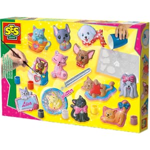 Set creativ SES Cats&Dogs cu sclipici S01154, 5 ani+, multicolor