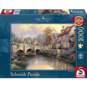 Puzzle SCHMIDT Thomas Kinkade - Cobblestone Broke SSP-57466, 12 ani+, 1000 piese