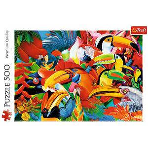 Puzzle TREFL Pasari colorate 37328, 10 ani+, 500 piese 