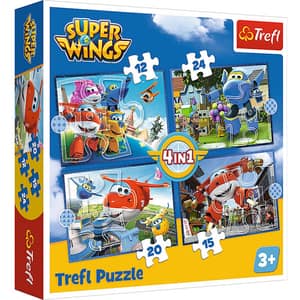 Puzzle 4in1 TREFL Super Wings 34351, 3 ani+, 71 piese
