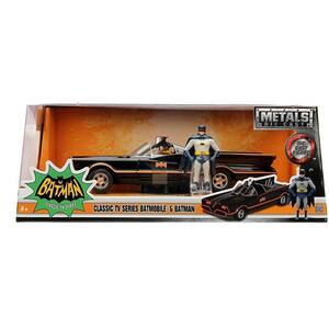 Masinuta BATMAN 1966 Classic Batmobile 253215001, 3 ani+, negru-portocaliu