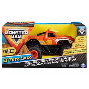 Masinuta cu telecomanda MONSTER JAM El Toro Loco 6060517, 4 ani+, portocaliu-negru
