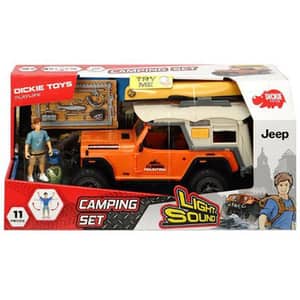 Set camping masinuta si barca cu sunet si lumini DICKIE 203835004, 3 ani+, multicolor