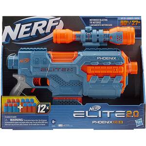 Jucarie de rol NERF Elite 2.0 - Phoenix CS-6 E9961, 8 ani+, albastru-portocaliu