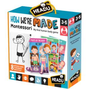 Joc educativ HEADU Montessori - Sa invatam partile corpului HE22823, 3 ani+, 42 forme