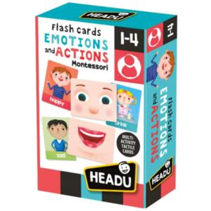 Joc educativ HEADU Montessori - Carti emotii si actiuni HE24650, 12 luni+, multicolor