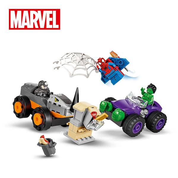 LEGO Marvel: Confruntarea dintre Hulk si Masina Rinocer 10782, 4 ani+, 110 piese