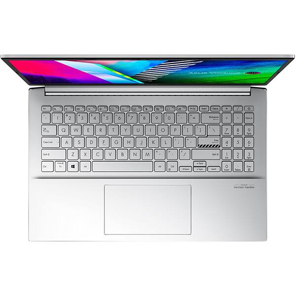 Laptop ASUS Vivobook Pro 15 OLED K3500PA-L1266, Intel Core i5-11300H pana la 4.4GHz, 15.6" Full HD, 8GB, SSD 512GB + 32GB Intel Optane, Intel Iris Xe, Free Dos, Cool Silver