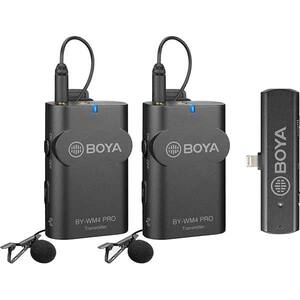 Kit lavaliere wireless BOYA BY-WM4 Pro k4, Conector Lightning, Jack 3.5mm, gri