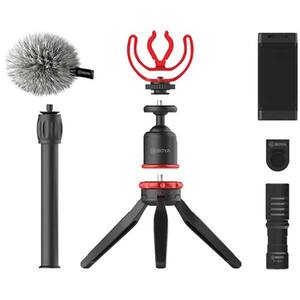 Kit profesional vlogging BOYA BY-VG330, microfon condensator, mini tripod, negru
