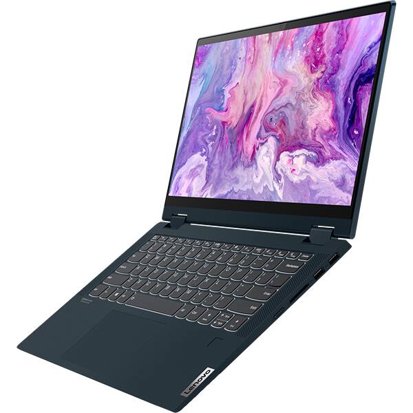 Laptop 2 in 1 LENOVO Flex 5 14ALC05, AMD Ryzen 5 5500U pana la 4.0GHz, 14" Full HD Touch, 8GB, SSD 256GB, AMD Radeon Graphics, Windows 10 Home, Abyss Blue