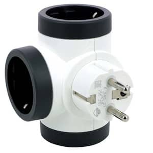 Adaptor priza LEGRAND L694521, 3 prize, alb-gri inchis