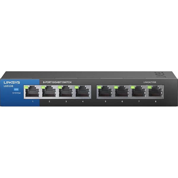 Switch LINKSYS LGS108-EU-RTL, 8 porturi Ethernet, Gigabit, negru