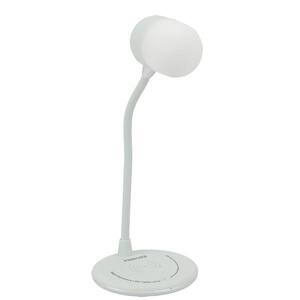 Lampa de birou multifunctionala PROMATE LumiQi, Boxa Bluetooth 3W, Incarcator Qi Wireless, alb