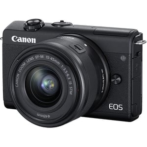 Aparat foto Mirrorless CANON EOS M200, 24.1 MP, Wi-Fi, negru + Obiectiv 15-45mm IS